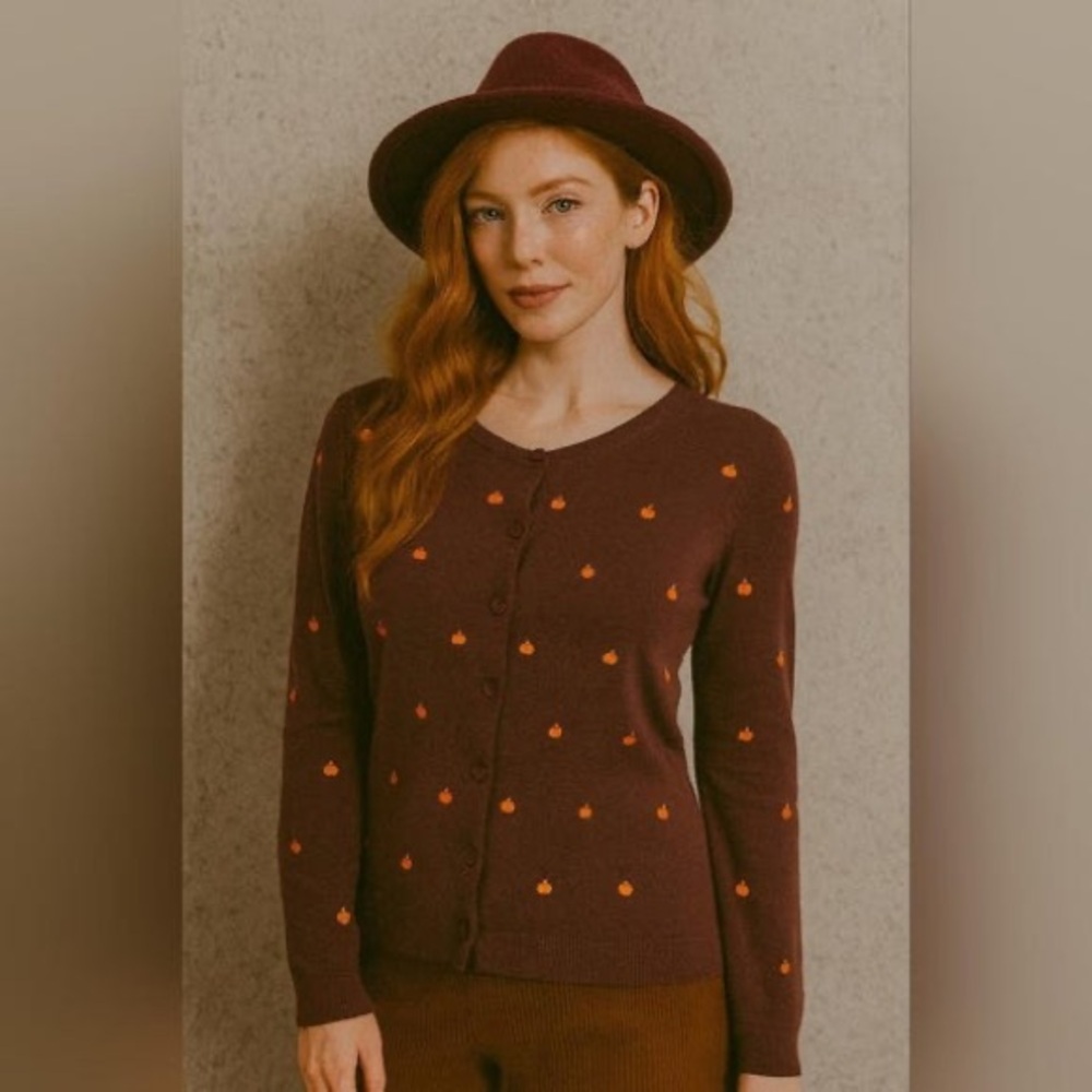 Baxter and Wells Pumpkin Cardigan Sz XL